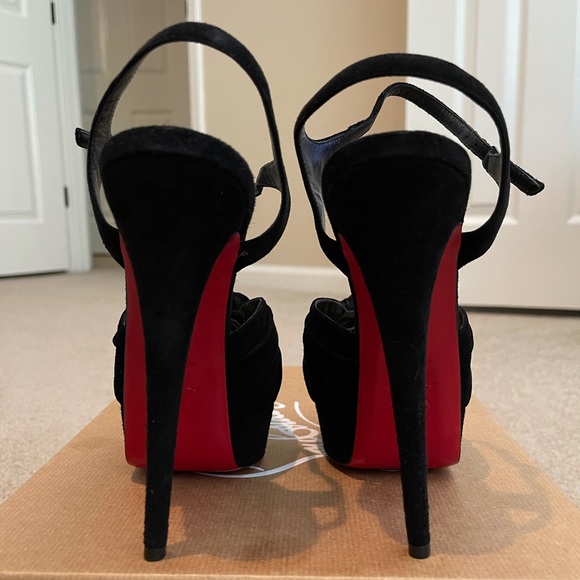 Christian Louboutin Black Velour Ionescadiva sz 38 - Picture 3 of 11